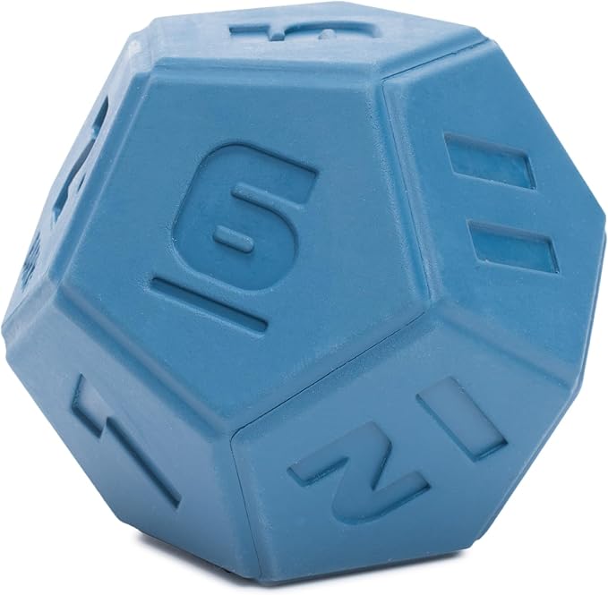 Barkbox Roll and Play Die Dog Toy, Natural Rubber, Treat Dispensing, Toss & Tumble Fun with Wacky Bounce - Dog Toy for Aggressive Chewers