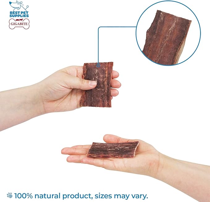 GigaBite Assorted Beef Gullet Jerky (1-Pound) - All Natural, Free Range Beef Esophagus Taffy Dog Treat by Best Pet Supplies