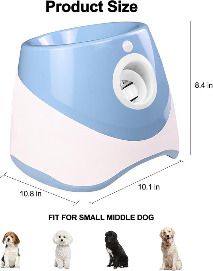 Automatic Ball Launcher for Dogs - Interactive with 6 Mini Tennis Balls (Blue)