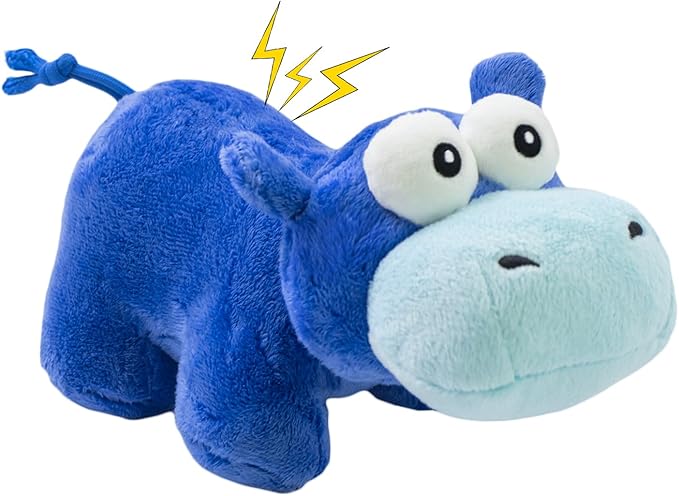 Squeaky Dog Toy Cute Plush Dog Toys Safe Puppy Teething Chewing for Small, Medium, and Large Breed Stuffed Hours of Fun ๐๐ฎ๐๐๐ฅ๐ ๐๐ฎ๐๐๐ฒ ๐๐จ๐ซ pups-Hippo