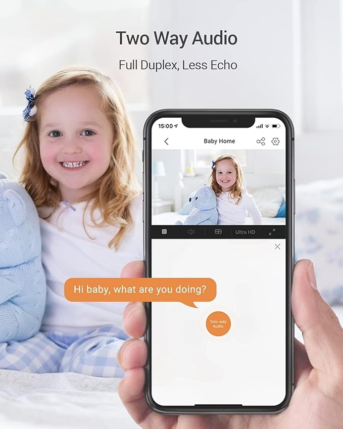 EZVIZ 360° Pan/Tilt WiFi Security Camera Indoor, Cameras for Home Security, Baby Monitor with Camera and Audio, Pet Camera with Phone App, Night Vision, Motion Detection, 2-Way Audio (C6N Black)