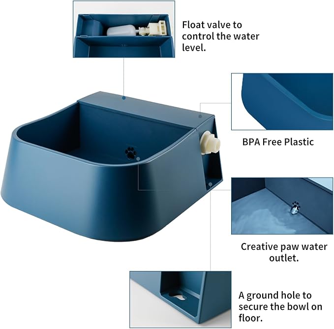 NAMSAN Automatic Dog Water Dispenser with Float Valve, 3/4'' Adapter, Outdoor Automatic Water Dispenser for Cats Chicken Animals, Goat Waterer, Livestock Water Trough