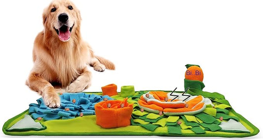 Dogs Snuffle Mat Pet Feeding Mats Puppy Sniffing Pad,Cat Doggies Interactive Puzzle Toys for Multiple Breeds Encourages Natural Foraging Skills,Training and Stress Release (Light Blue)