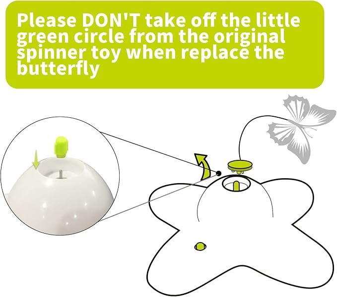 ALL FOR PAWS Interactive Cat Butterfly Flutter Replacements for Kitty Enrichment Spinner Toys, Re-Fill - 6 Pack