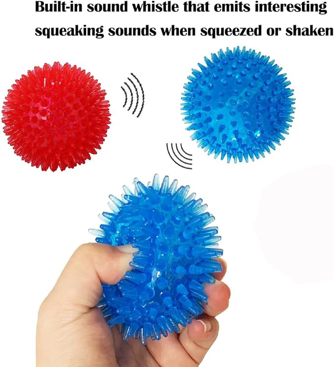 Dog Toys - Squeaky Balls for Small & Medium Dogs (3 Pack), Clean Teeth & Train