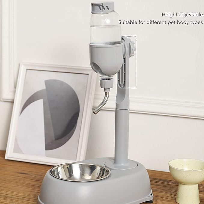 500ml Pet Standing Water Dispenser Bowl, Multifunctional Detachable Height Adjustable Pet Automatic Standing Water Feeder