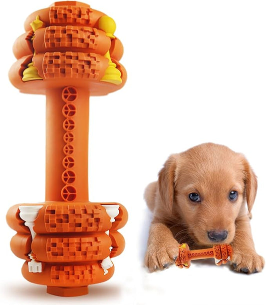 Dog Chew Toys for Aggressive Chewers,Food Grade Non-Toxic Dental Pet Toy,Tough Durable Indestructible Dog Toys for Small Medium Dogs.Orange(8IB-15IB)