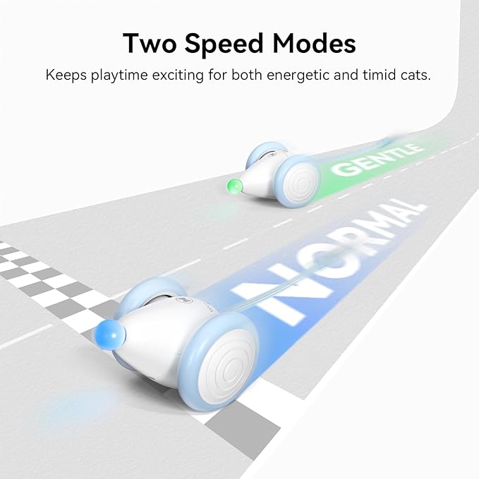 Cheerble Interactive Cat Toys for Indoor Cats, Automatic Moving Kitten Toys, Wicked Mouse Neo Cat Toy with Tail & Lights, Pet Cat Supplies, Rechargeable Cat Toys for Bored Indoor Adult Cats,Blue
