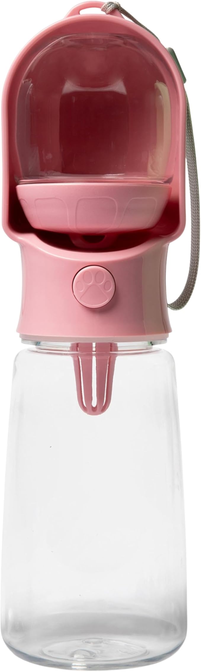 Leak Proof Portable Dog Water Bottle with Bowl – Travel Pet Water Dispenser for Walking & Hiking – Food Grade Plastic – Choose from 3 Colors (Pink, 500 ml)