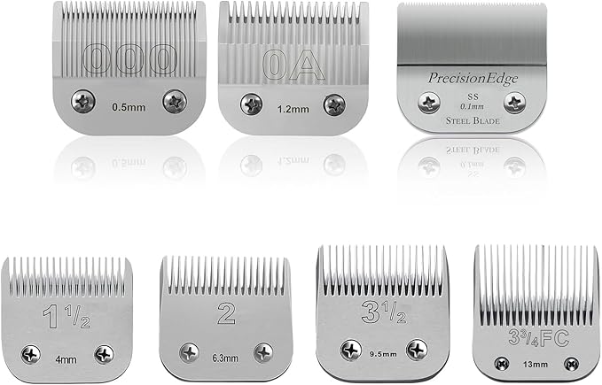 Professional Detachable Replacement Ceramic Blades set,compatible with oster Classic 76/Star-Teq/Power-Teq andi A*dis AGC,BDC,BGC,MBG Series Clippers (7 pcs)