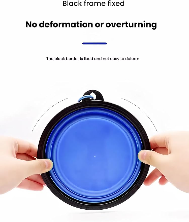 Large Collapsible Dog Bowl for Traveling Hinking Camping,2-Pack Portable Silicone Bowls with2 Sizes(34oz+12oz),Foldable Bowl with Slow Feeding Function