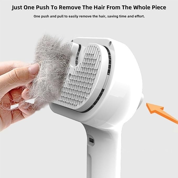 Cat Steam Brush for Indoor Cats - 3 in 1 Steam Brush for Cats with Mist Spray, Self Cleaning & Pet Hair Removal, Gentle Cat Grooming Tool for Shedding (Pink)