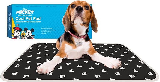 The Green Pet Shop Cool Pet Pad - Small, Disney’s Mickey & Minnie Mouse - Self-Cooling, Pressure Activated Mat for Dogs & Cats from 9-20 lbs - Non-Toxic Gel, No Water Needed