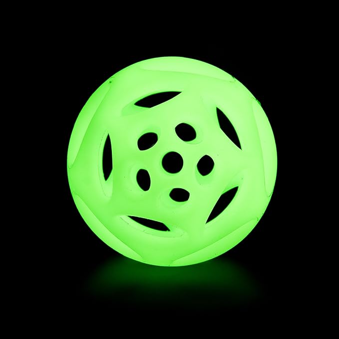 Chew King Glowing Fetch Ball, Dog Ball Toys, Medium 2-Pack Lattice