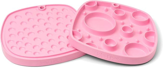 West Paw Seaflex Bubbles Feast Mat – All-in-One, Slow Feeder, Lick Mat – Encourages Foraging & Food Exploration - Engages Picky Eaters & Slow Feeding - Versatile – Easy to Clean, Non-Toxic - Bubblegum