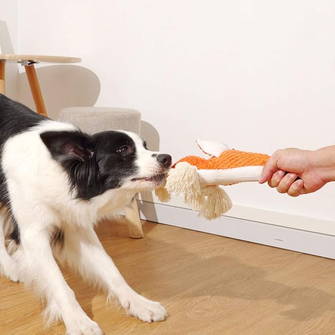 Large Dog Toys, Cute Squeaky Dog Toy, Stuffed Animal Plush Toys for Puppies, Durable Dog Chew Toys for Small,Middle,Large Breed (Orange(Fox), Fox)