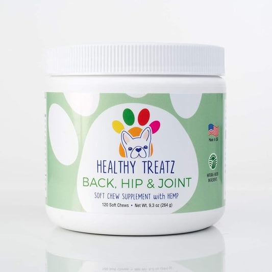 Back, Hip & Joint Glucosamine for Dogs with Hemp - Dog Supplement with Chondroitin, Organic Turmeric & MSM for Mobility and Arthritis Relief for HIPS & Joints - 120 ct