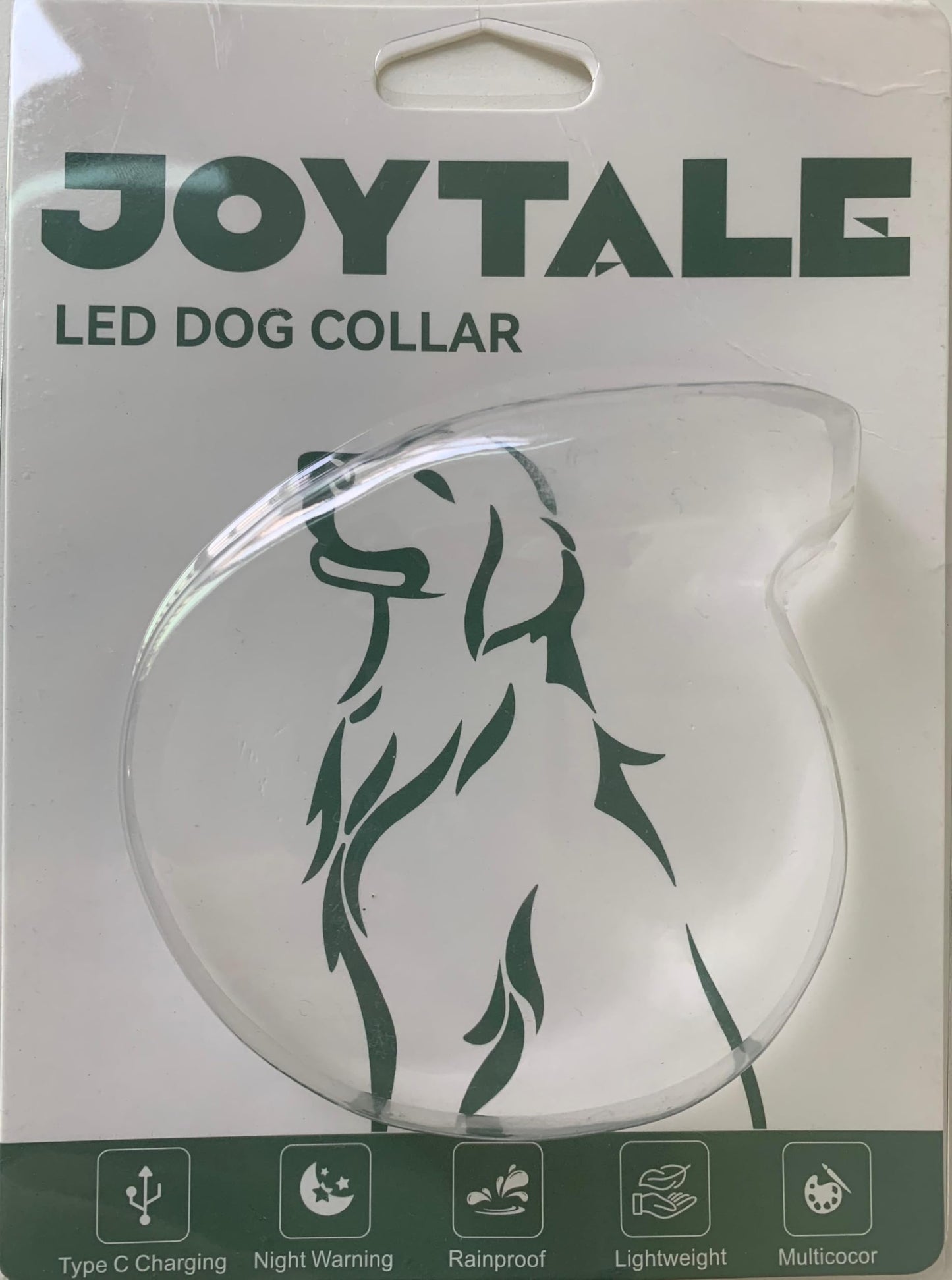 Joytale Light Up Dog Collar, Rainproof and Rechargeable LED, 9 Flashing Modes, Glow for Night Walking, Cuttable Soft Silicone Collar for Large Medium Small Dogs, 27.5 Inch