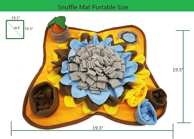 Dogs Snuffle Mat Pet Feeding Mats Puppy Sniffing Pad,Cat Doggies Interactive Puzzle Toys for Multiple Breeds Encourages Natural Foraging Skills,Training and Stress Release (Grey Brown)