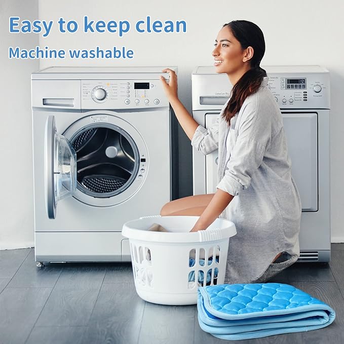 Dog Cooling Mat for Dogs Non-Toxic Self Cooling Pad & Easy Clean Large 39x27in