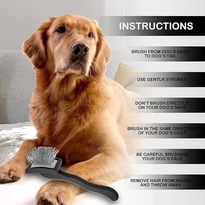 Dog Slicker Brush for Golden Doodle Grooming Kit - Dematting Brushes for Goldendoodles, Labradoodles, Poodles - Pet Hair Brush for Short & Medium Haired Dogs - Small (Black)