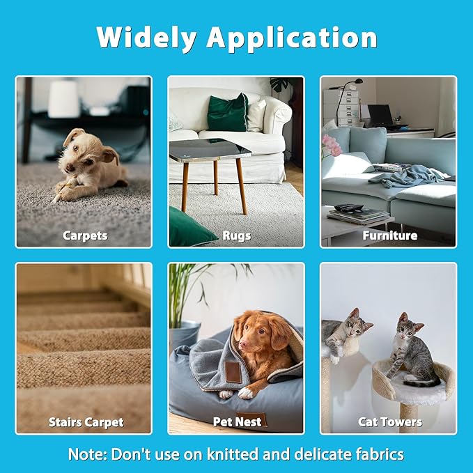 3 in 1 Carpet Rake Kit for Pet Hair Removal Tool - 45” Adjustable Long Handle Pet Hair Remover, Reusable Carpet Scraper Dog Cat Deep Hair Cleaner Remover Tool for Rugs, Mats, Couch, Furniture