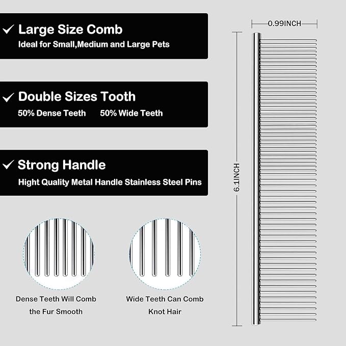 Dog Slicker Brush for Golden Doodle Grooming Kit - Dematting Brushes for Goldendoodles, Labradoodles, Poodles - Pet Hair Brush for Short & Medium Haired Dogs - Small (Black)