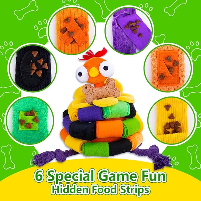 Snuffle Chicken Dog Toys Interactive Snuffle Ball for Dogs Small Medium Large Breed Cute Squeaky Dog Puzzle Toys Slow Feeder Treat Ball Games for Boredom,Pet Snuffle Mat Enrichment Toys for Halloween