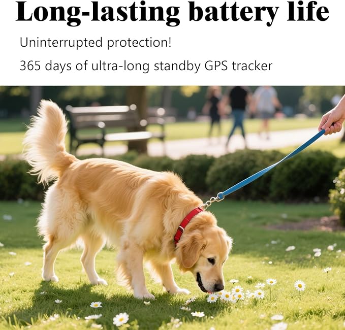 GPS Tracker for Dogs Cats Smart Pet GPS Tracker Mini Real-Time Pet Locator Waterproof Lightweight Locator with 1-Year Battery Track History| Android and iOS Universal | No Subscription