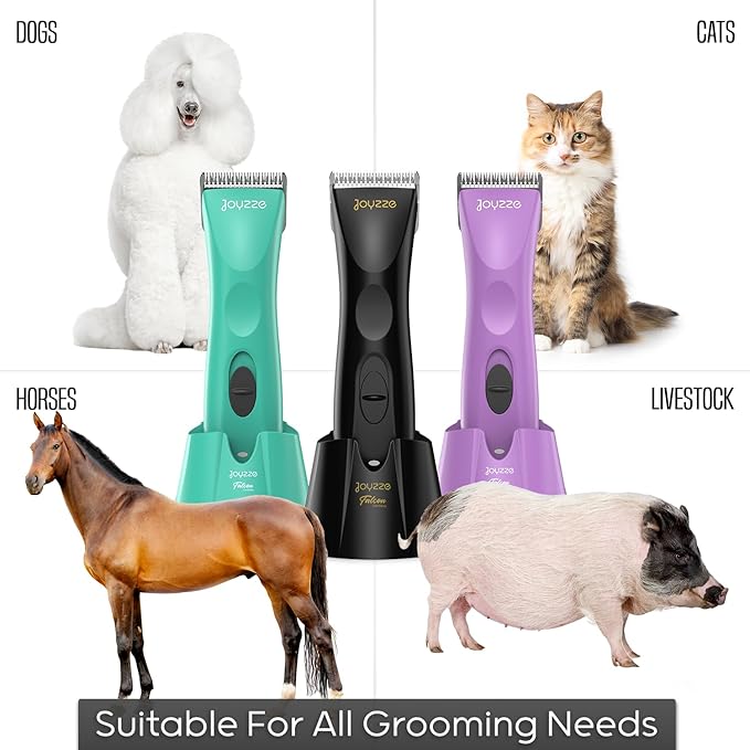 Falcon Cordless Clipper 2 Speed - Professional Grooming with Precision, Power, Low Noise, Dog Clippers for Grooming (Falcon Teal)