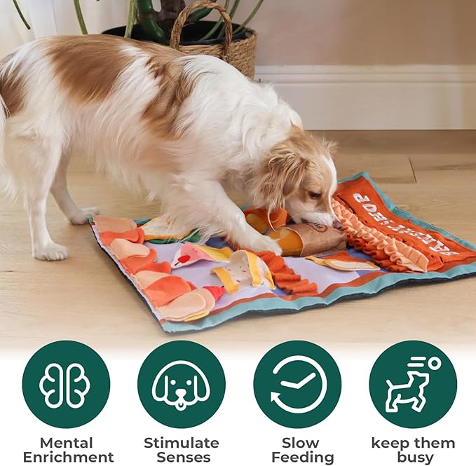 Snuffle Mat for Dogs Pastry Shoppe for Large Dog Snuffle Mat 24” x 19”, Plush Enrichment Toy for Slow Feeder, Puppy Toys to Keep Them Busy, Machine Washable, Snuffle Mat for All Breed Sizes