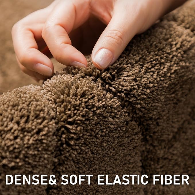 Large Dog Door Mat for Muddy Paws, 22x47 Absorbent Dirt Trapper Long Door Mat, Non-Slip Washable Mud Mat for Dogs, Polyester Microfiber Soft Pet Rug Mat for Entryway, Mud Dog Paws, Patio (Brown)