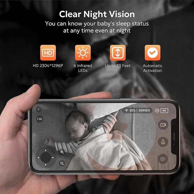 owltron Indoor Security Camera 2K, 360° Cameras for Home Security with Motion Detection, 2.4G WiFi for Pet/Baby/Nanny Cam with Night Vision, Siren Alarm & 2-Way Audio, Compatible with Alexa