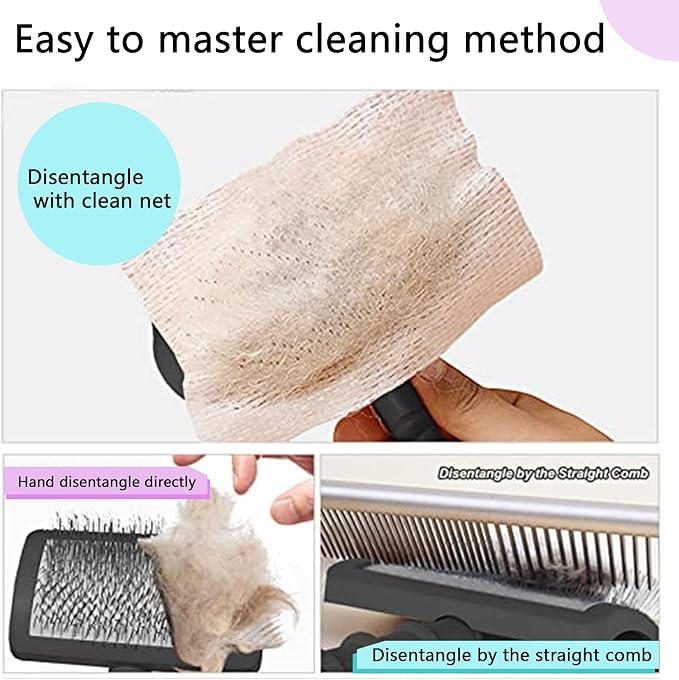 Large Slicker Brush for Dogs,Cats,Extra Long Pin Shedding Brush for Long Haired Dog,Cat, Pet Grooming Wire Brush for Thick Undercoat Curly Hair,25mm(1"),Black