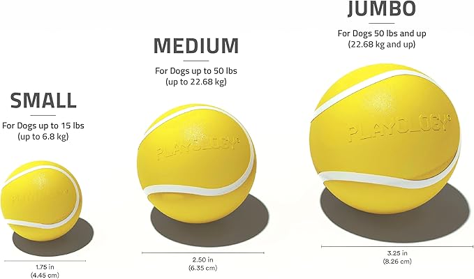 Playology Squeaky Dog Toy | Durable Rubber Interactive Dog Ball | Chicken Scented Fetch Ball for Small Dogs, Value 3-Pack | Floating Dog Toy Made from Non Toxic Materials