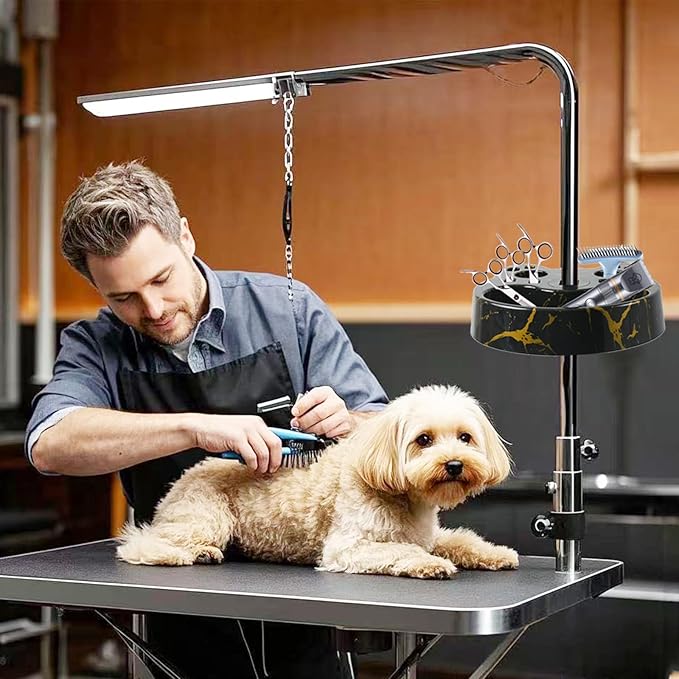 Compact Beauty Tool Organizer for Grooming Arm - Adjustable and Rotatable Scissor and Brush Holder