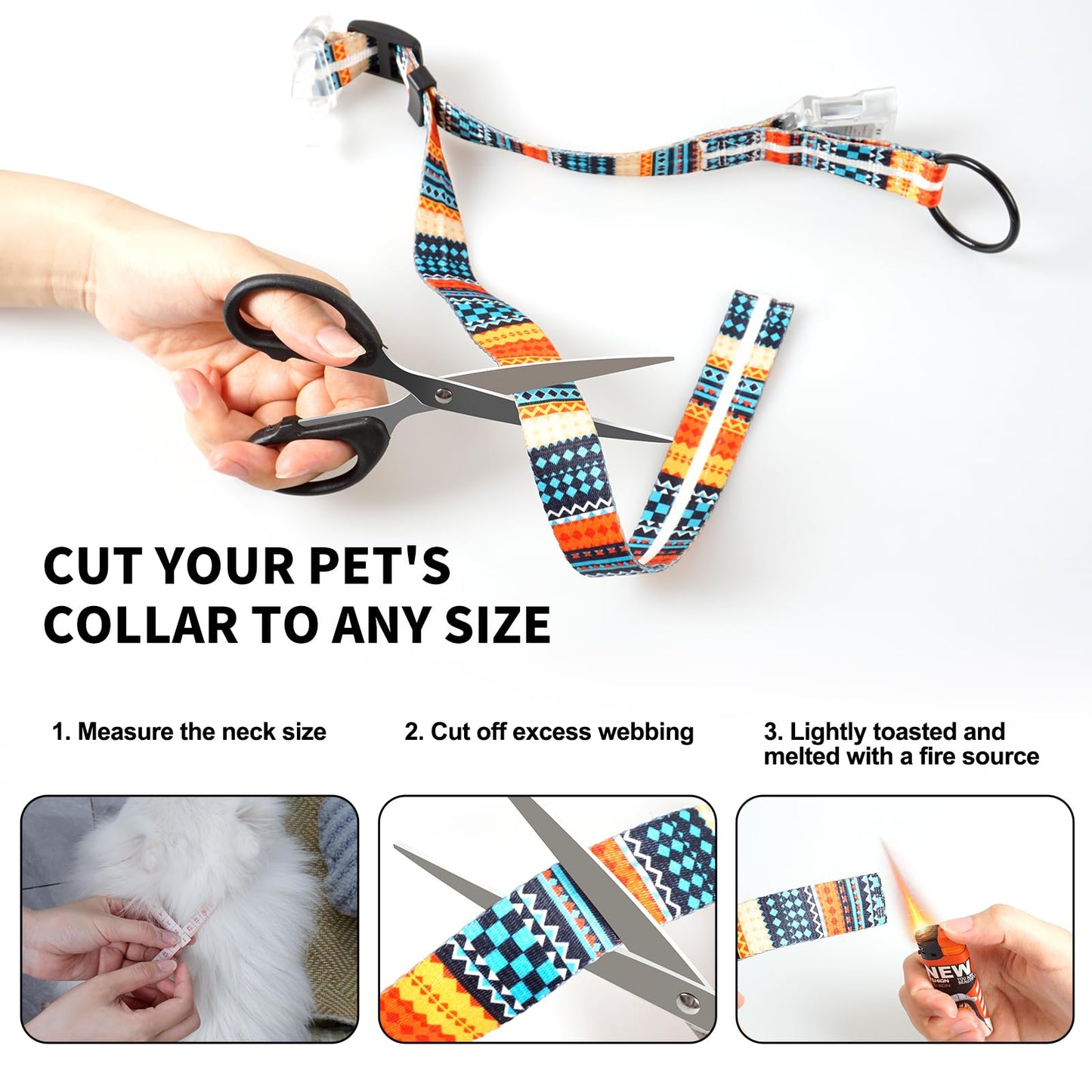 YUSHANG Light Up Dog Collars,LED Dog Collar Rechargeable Waterproof,2-in-1 Buckle Type Glow Collar for Medium Large Dogs- M(10-17 * 0.98 inch can be Crop