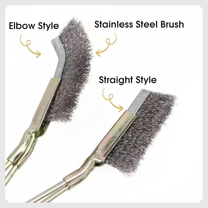 QBLEEV 3 Pack Bird Cage Brush, Wooden & Stainless Steel Long Handle Bird Cage Cleaner Brush, Poop Off Bird Cage Cleaning Brushes, Bird Cage Scraper Parrot Poop Remover Accessory