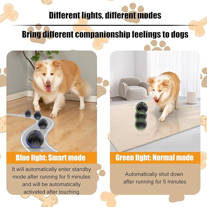 Interactive Dog Toys Dogs Ball,Moving Dog Toy with Touch Activated,Anti Boredom Dog Toys for Small Medium Dogs,Tough Motion Activated Automatic Vibrating Dog Ball,USB Rechargeable (Orange)