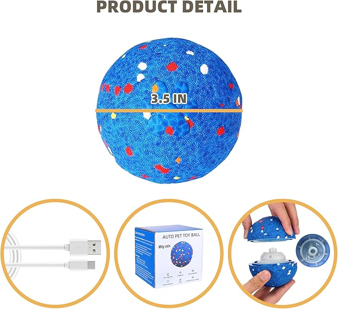 Smart Interactive Dog Toy Ball,Moving Bouncing Dog Ball, E-TPU Material, IPX4 Waterproof, Active Rolling Balls for Small Medium and Large Dogs