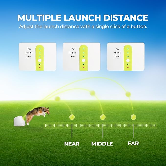 ALL FOR PAWS Automatic Dog Ball Launcher Maxi, Interactive Ball Thrower Dog Toys Includes 6pcs Tennis Balls for Large Dogs