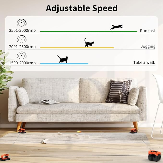 AsFrost Upgraded Cat Toys for Indoor Cats, Interactive Cat Toy Treadmill Moving String Mouse Toy for Chase Hunt Weight Loss, Self Play/Remote Control Funny Cat Toy, Gifts for Cat Lovers-Bright Orange