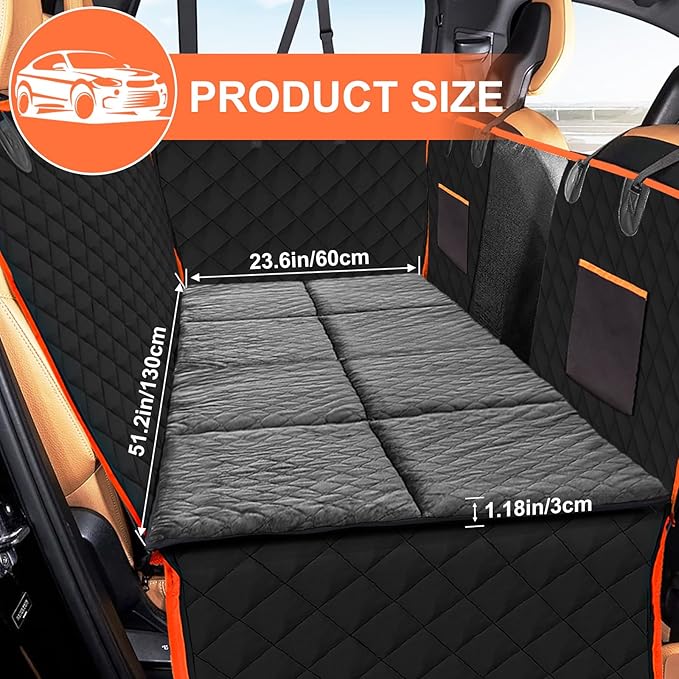 Car Backseat Dog Mat, Comfortable Non-Slip Cushion Suitable for Travel Dog Bed and Pet Home Sofa Blanket, Custom Mat for Car Backseat Extender and Seat Cover (Gray 51.2 x 23.6in)