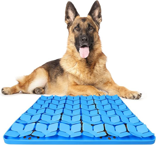 Snuffle Mat for Dogs,Premium Silicone Dog Food Mat 16“x16”Interactive Feed Game for Boredom,Encourages Natural Foraging Skills and Stress Relief for Large Dogs Smell Training Slow Feed Mat B