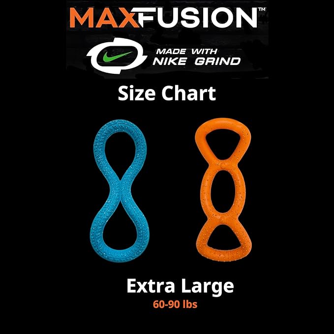 Max Fusion with Nike Grind, Tug of War Dog Toy for Chewers – XL Chew Toys for Large Dogs, Interactive Outdoor Puppy Toy for Teething, Play, Enrichment, Training & Dental Health