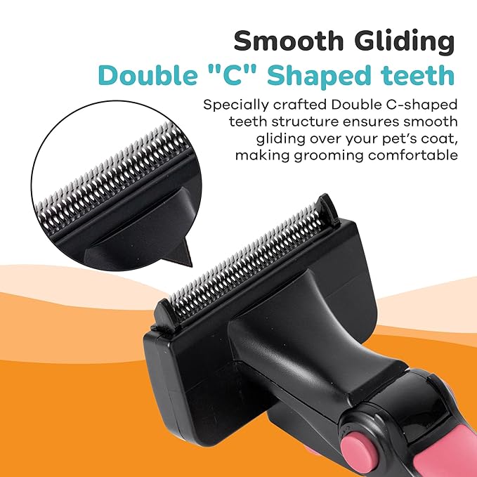 Deshedding Dog Brush for Short/Medium Hair (Small,Pink) – Gentle Deshedding tool for Dogs & Cats – Reduces shedding, without damaging topcoat. Removes Loose Fur & Dead Undercoat.