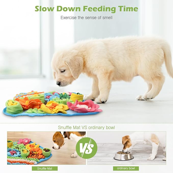 KeeKit Snuffle Mat for Dogs, Pet Snuffle Mat for Small and Medium Breed Dogs, Sniff Mat Slow Feeding Mat Encourages Natural Foraging Skills, Foraging Mat for Small Dogs Cats