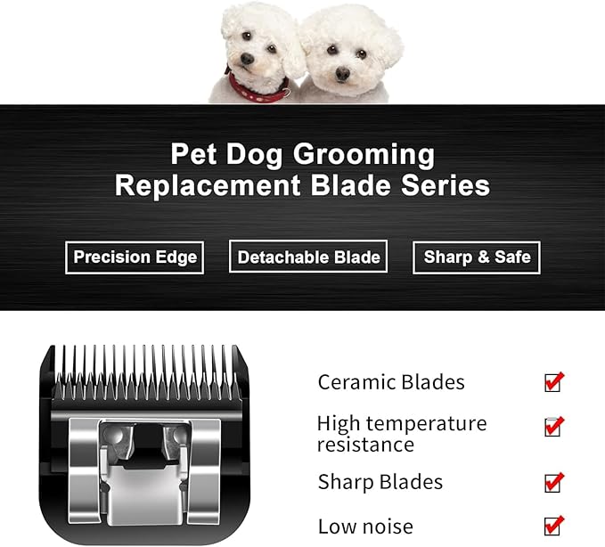 2PACK 40 Blades Dog Grooming Blades Compatible with Ainds/Oster A5/Wahl KM-10 Series Dog Clippers,Detachable Clipper Replacement Blade,Black