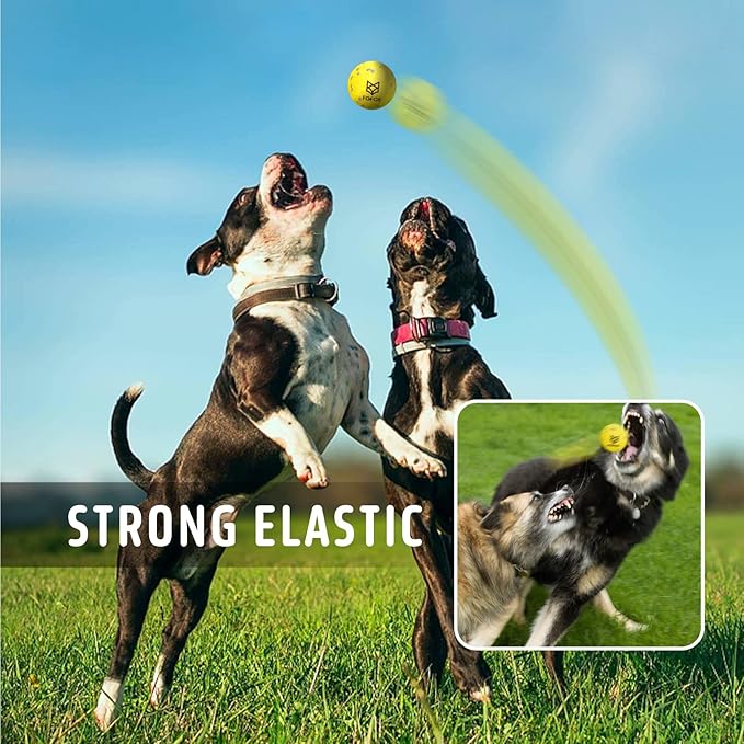 Dog Balls Chew Toys Tennis Ball for Aggressive Chewers Teething Molar Toys Water Toy Interactive Fetch Balls Gift Set for Large Medium Dog and Puppies (4 Pack, 2.75 inch)