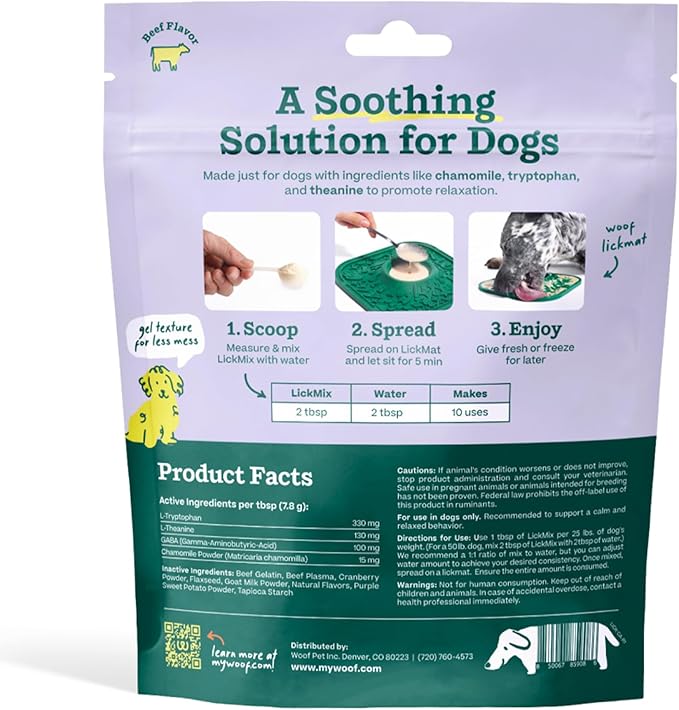 WOOF LickMixes - Dog Lick Mat Spread and Meal Topper - Delicious and Lower Calorie - Made with Wholesome Ingredients - Perfect for Dog Enrichment - Calming